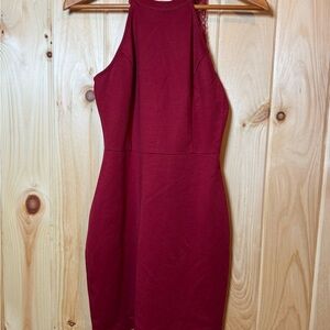 Deep Red Backless Dress
